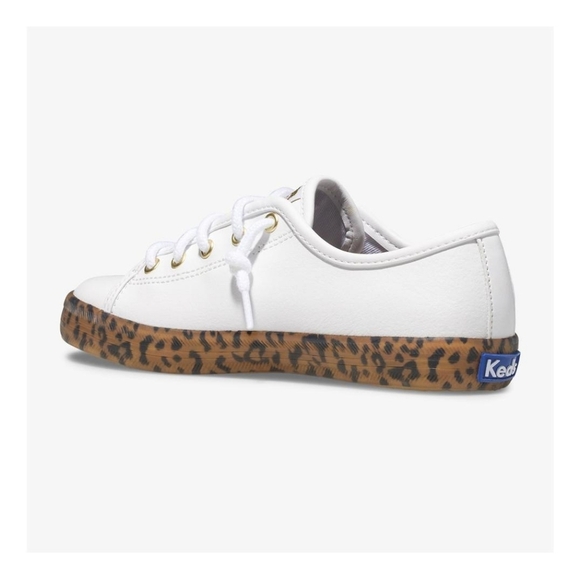 Keds | Leather Kickstart Leopard Foxing Sneaker White - Picture 6 of 8